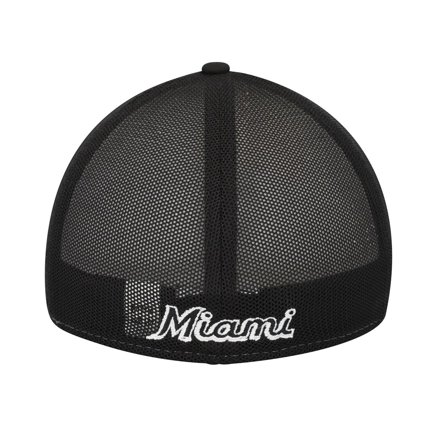 Men's Black/White Miami Marlins 2023 On-Field Batting Practice 39THIRTY Flex Hat