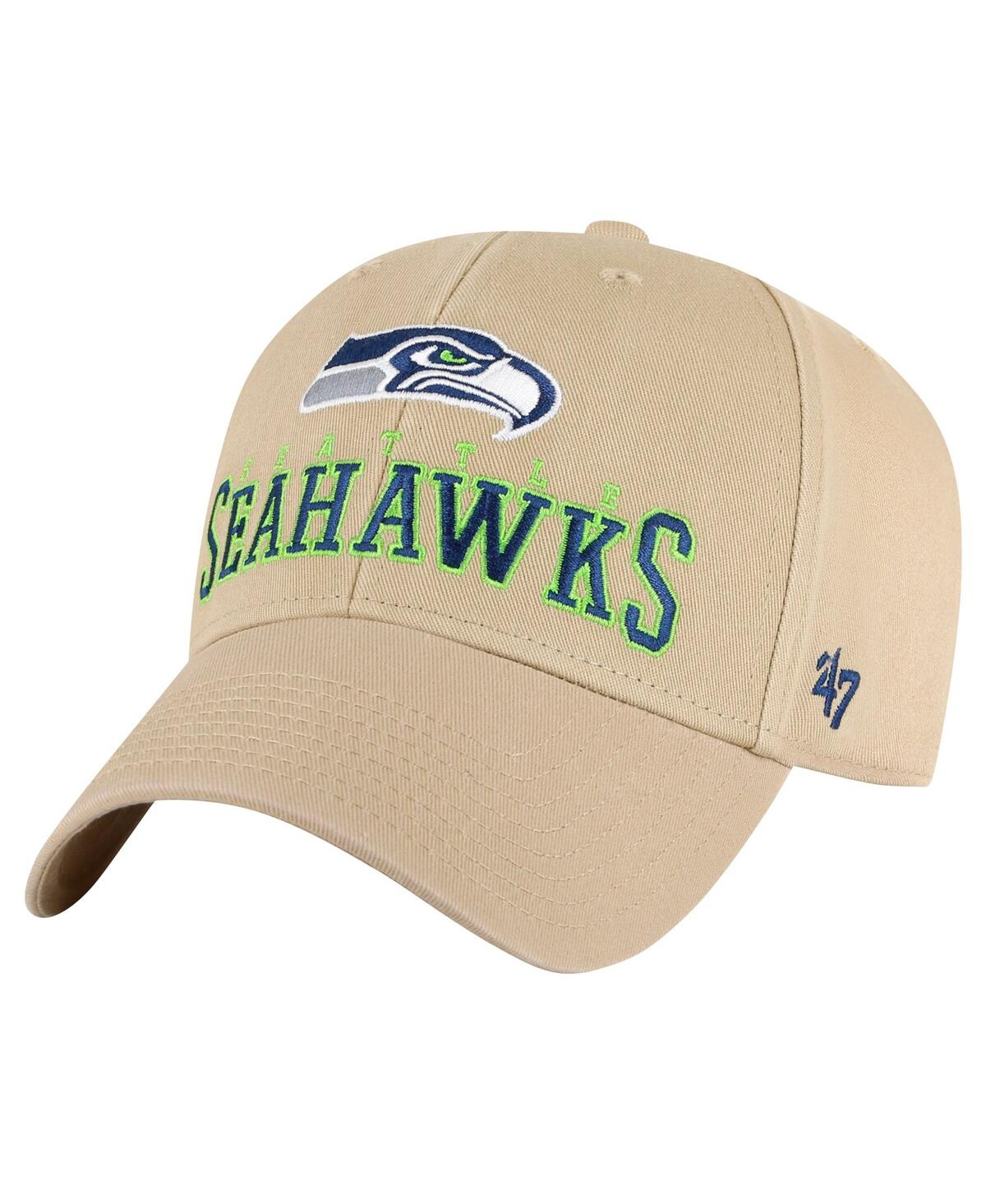 Men's Khaki Seattle Seahawks Powell Mvp Adjustable Hat - Khaki