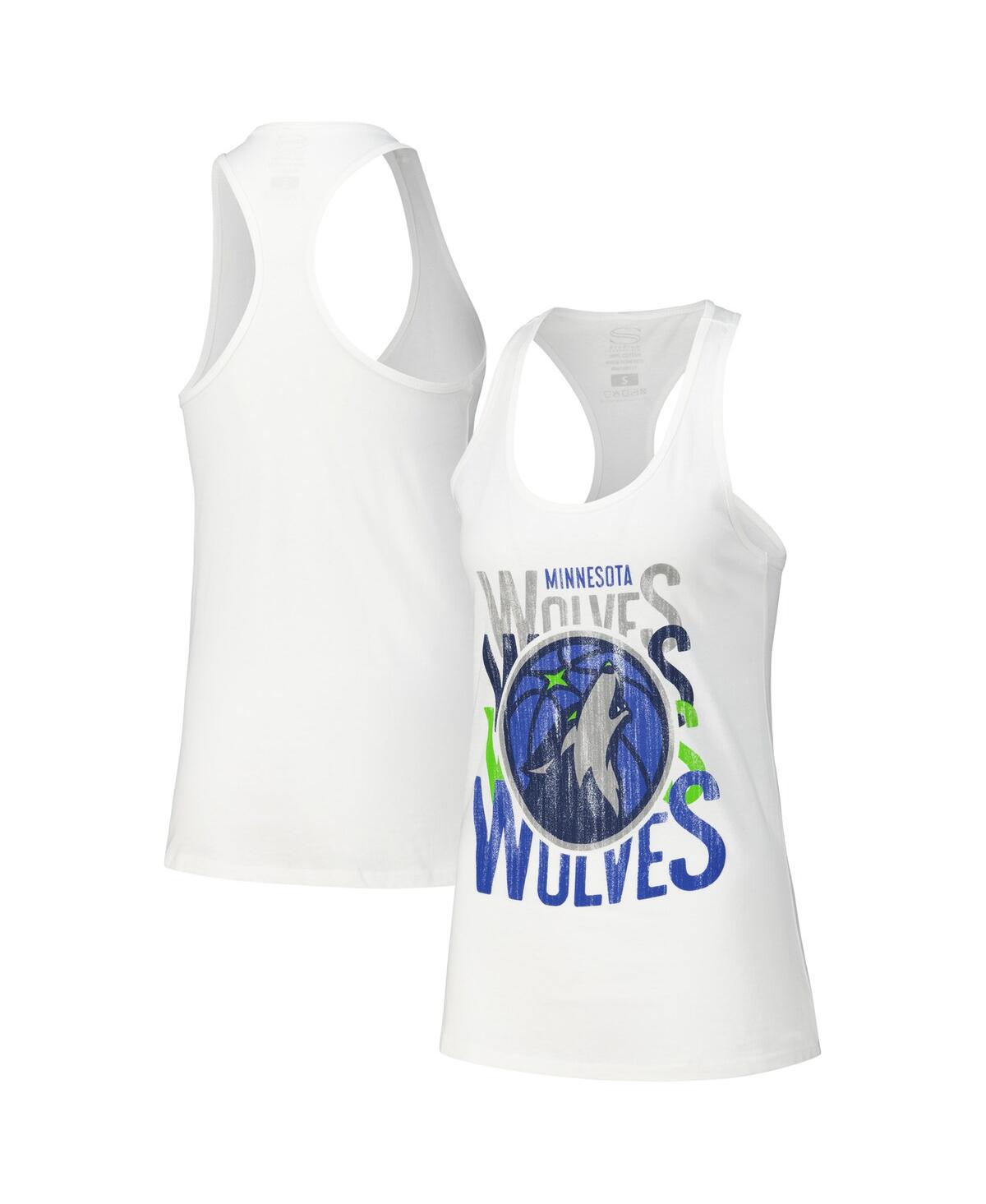 Women's White Minnesota Timberwolves Dedication Tank Top - White