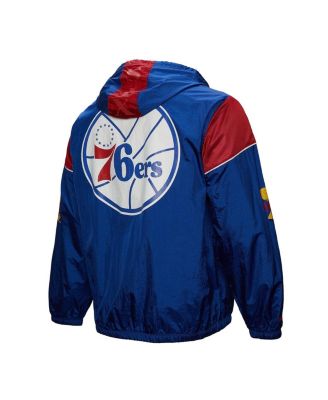 Men's and Women's Royal Philadelphia 76ers Hardwood Classics Team OG 3.0 Anorak Half-Zip Windbreaker Jacket