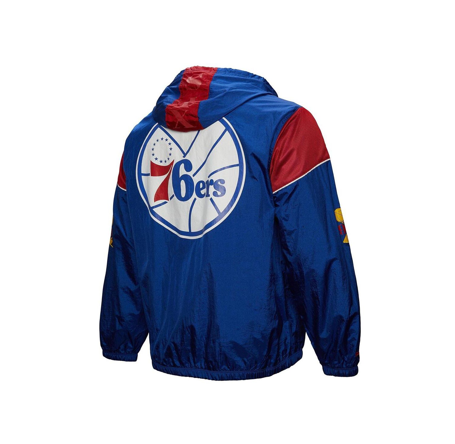 Men's and Women's Royal Philadelphia 76ers Hardwood Classics Team OG 3.0 Anorak Half-Zip Windbreaker Jacket