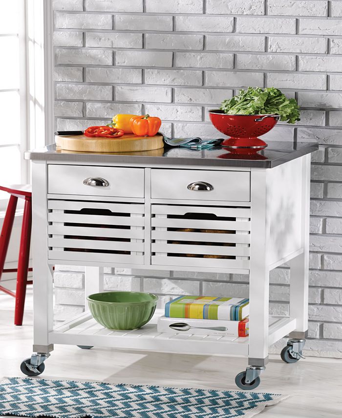 Linon Home Décor Robbin Kitchen Cart, White Macy's