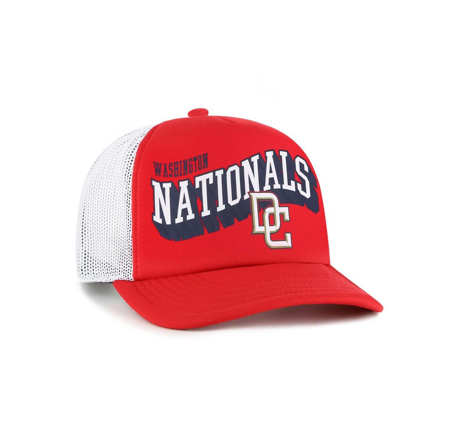 Men's Red Washington Nationals Meander Foam Trucker Snapback Hat