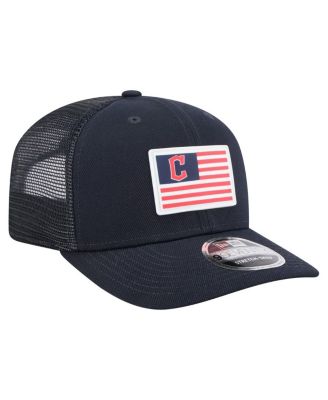 Men's Navy Cleveland Guardians Flag 9SEVENTY COOLERA Stretch-Snap Hat