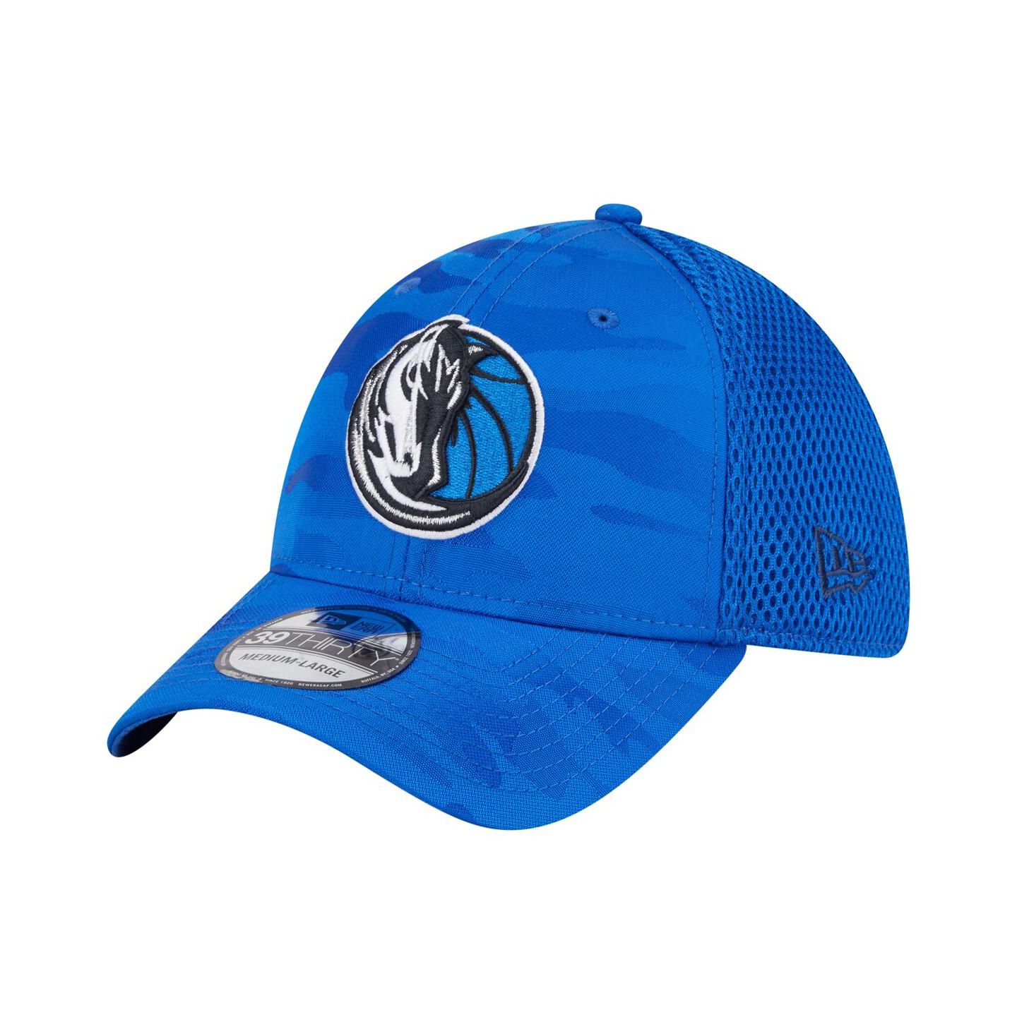 Мужская кепка New Era Blue Dallas Mavericks Subtle Camo 39THIRTY Flex Hat — фото 1