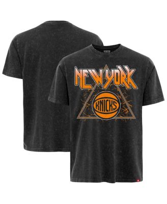 Sportiqe - Men's&nbsp; Black New York Knicks Distressed Rock Roll Collection Angus Premium Mineral Wash T-Shirt