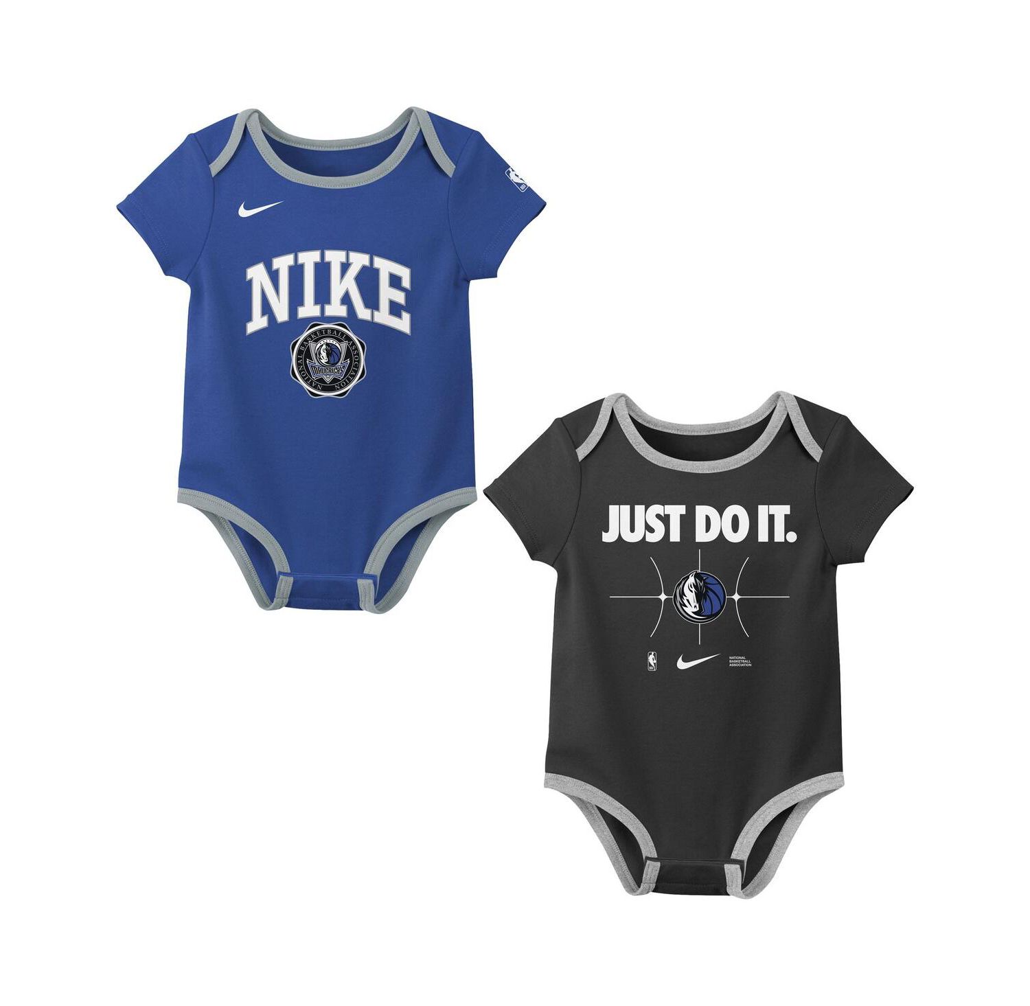 Newborn 2-Pack Blue/Black Dallas Mavericks Just Do It Bodysuit Set