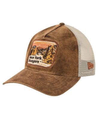 Men's Brown/Cream New York Rangers Vintage Landscape 9TWENTY A-Frame Adjustable Trucker Hat