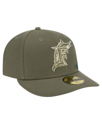 Men's Olive Florida Marlins Cooperstown&nbsp;Collection Tonal Florals 59FIFTY Fitted Hat