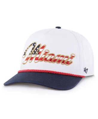 '47 Brand - Men's White Miami Dolphins Patriotic Overhand Hitch Adjustable Hat