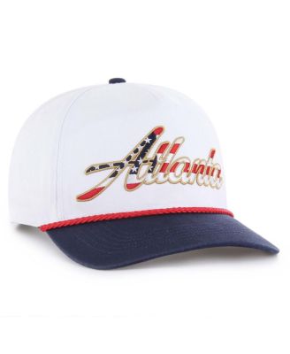 Men's White Atlanta Braves Patriotic Overhand Hitch Adjustable Hat