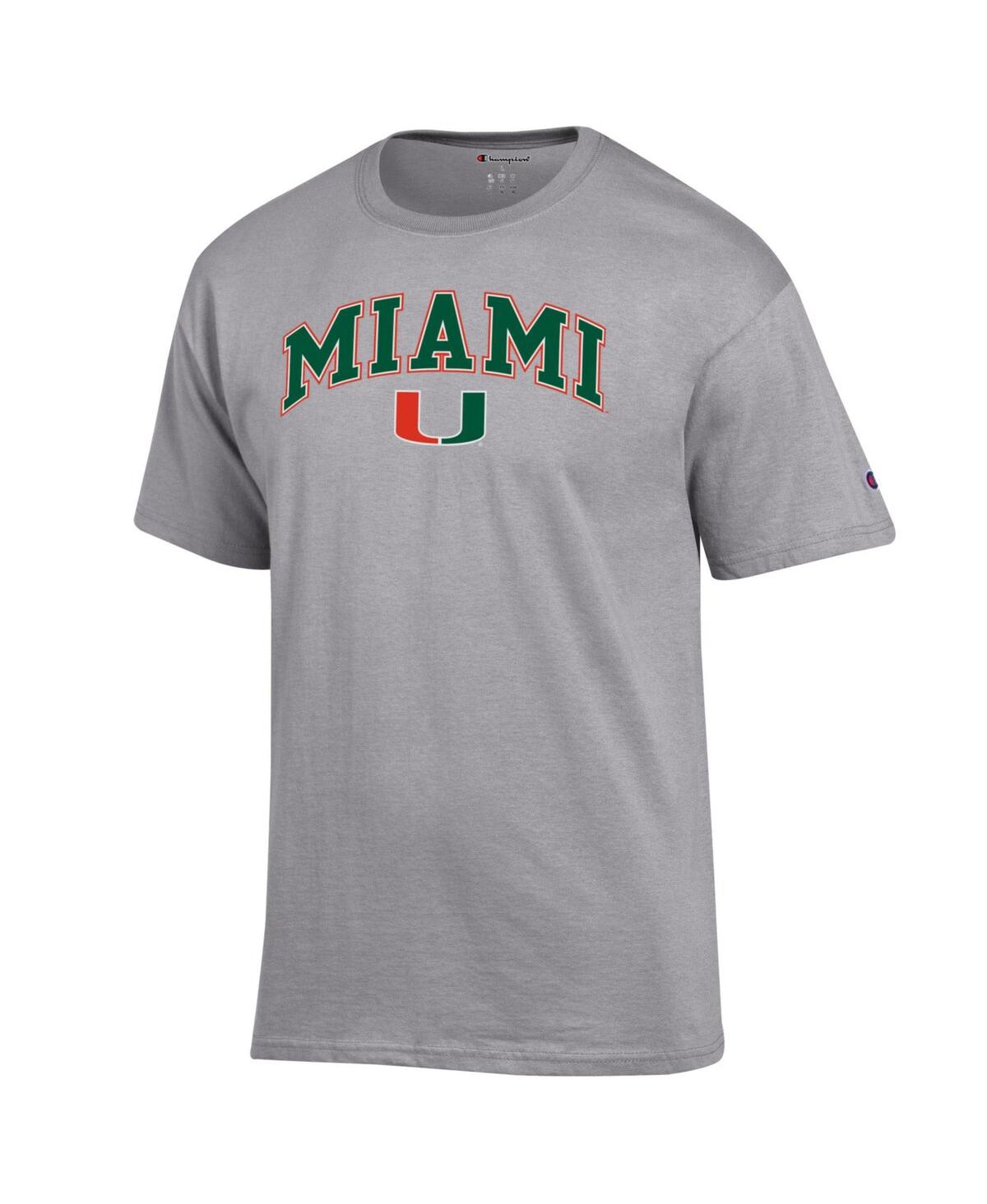 Champion Men's Heather Gray Miami Hurricanes Arch Over Logo T-Shirt