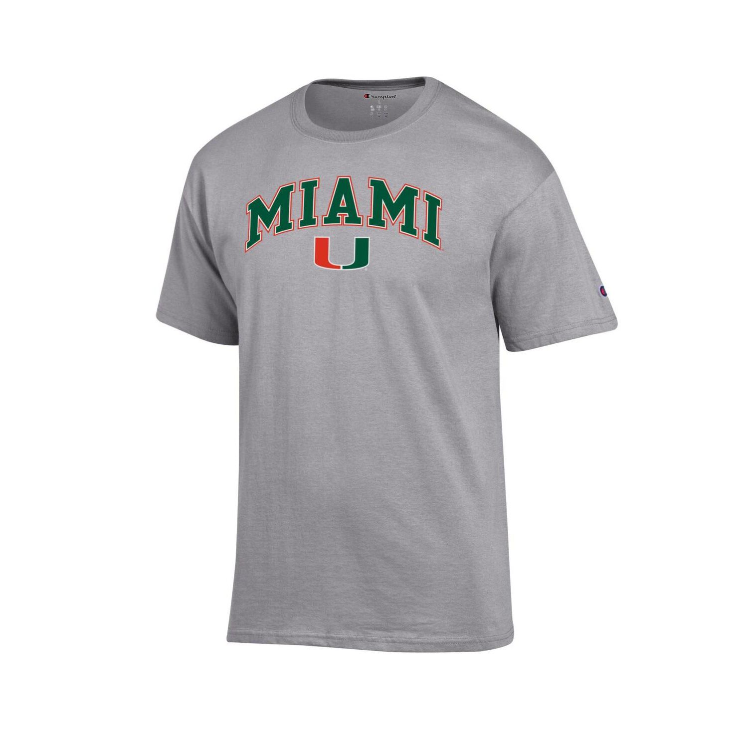 Men's Orange Miami Hurricanes Arched Logo T-Shirt