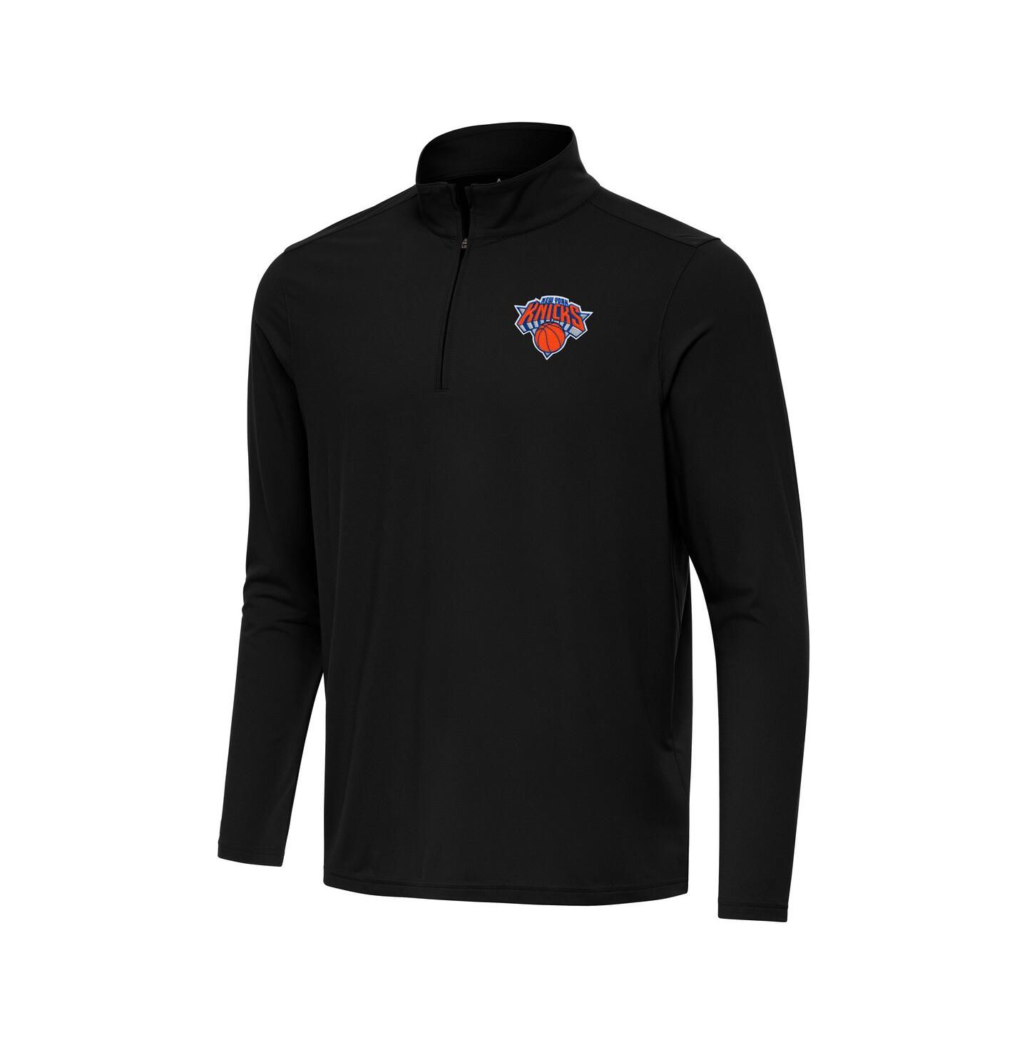 Мужские толстовки Antigua Black New York Knicks Intent Quarter-Zip — фото 1