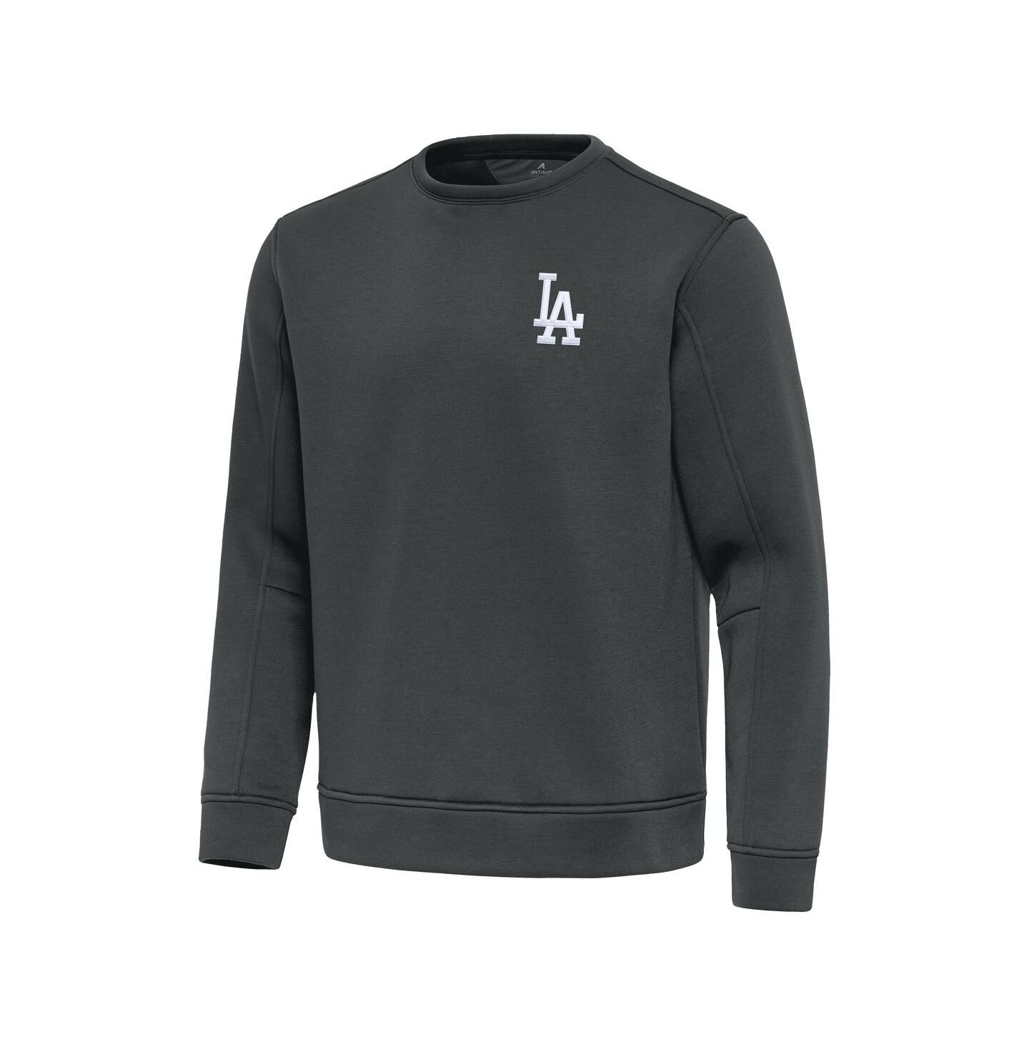 Мужская толстовка Antigua Pewter Los Angeles Dodgers Relevant Lightweight Pullover — фото 2