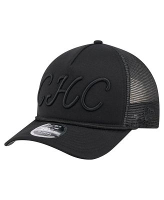 New Era - Men's Black Chicago Cubs City Initial 9FORTY A-Frame M-Crown Adjustable Trucker Hat