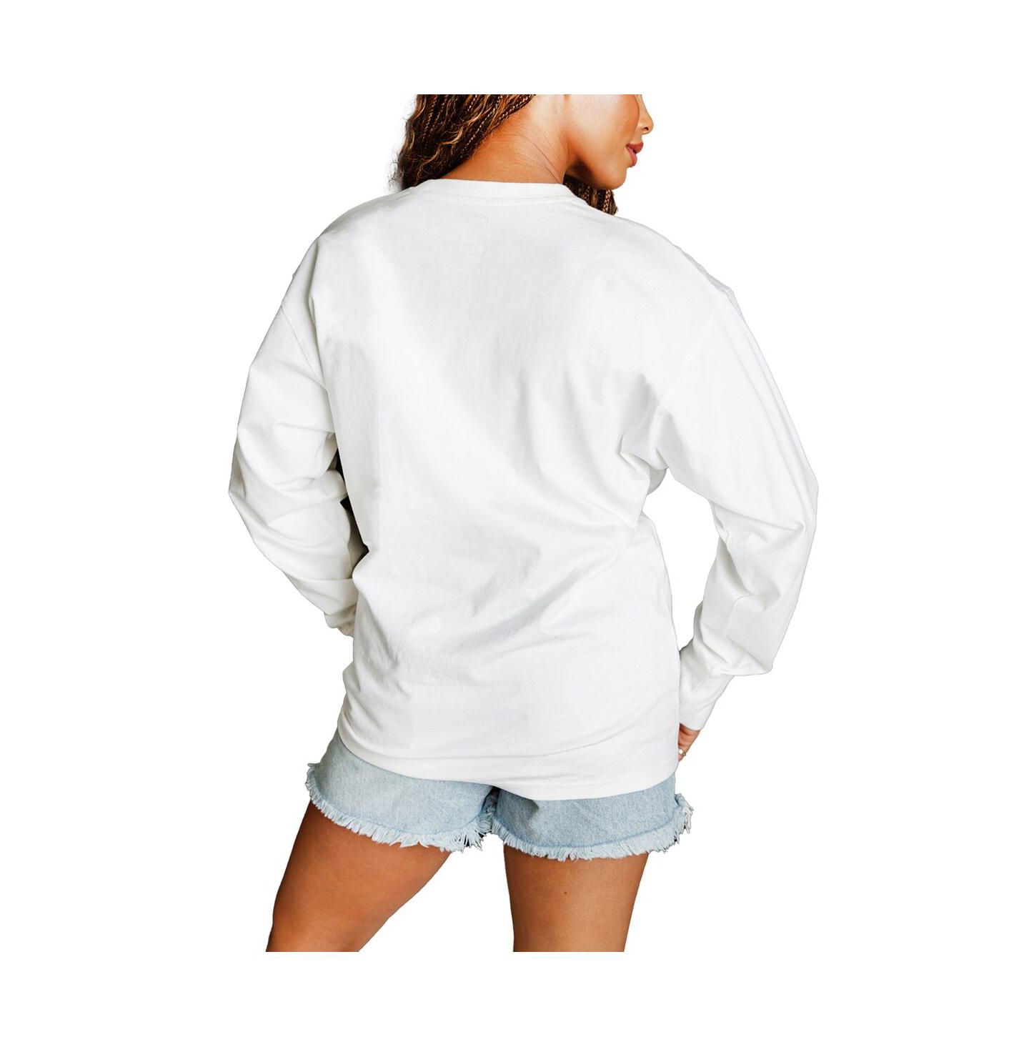 Женская футболка Gameday Couture White Detroit Lions Classic Comeback Oversized Long Sleeve — фото 2