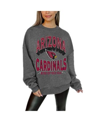 Women's Charcoal Arizona Cardinals Long Weekend Premium Fleece Drop Shoulder Pullover Sweatshirt