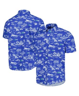Reyn Spooner - Men's Royal Seattle Seahawks Throwback Kekai&nbsp;Print Button-Up Shirt