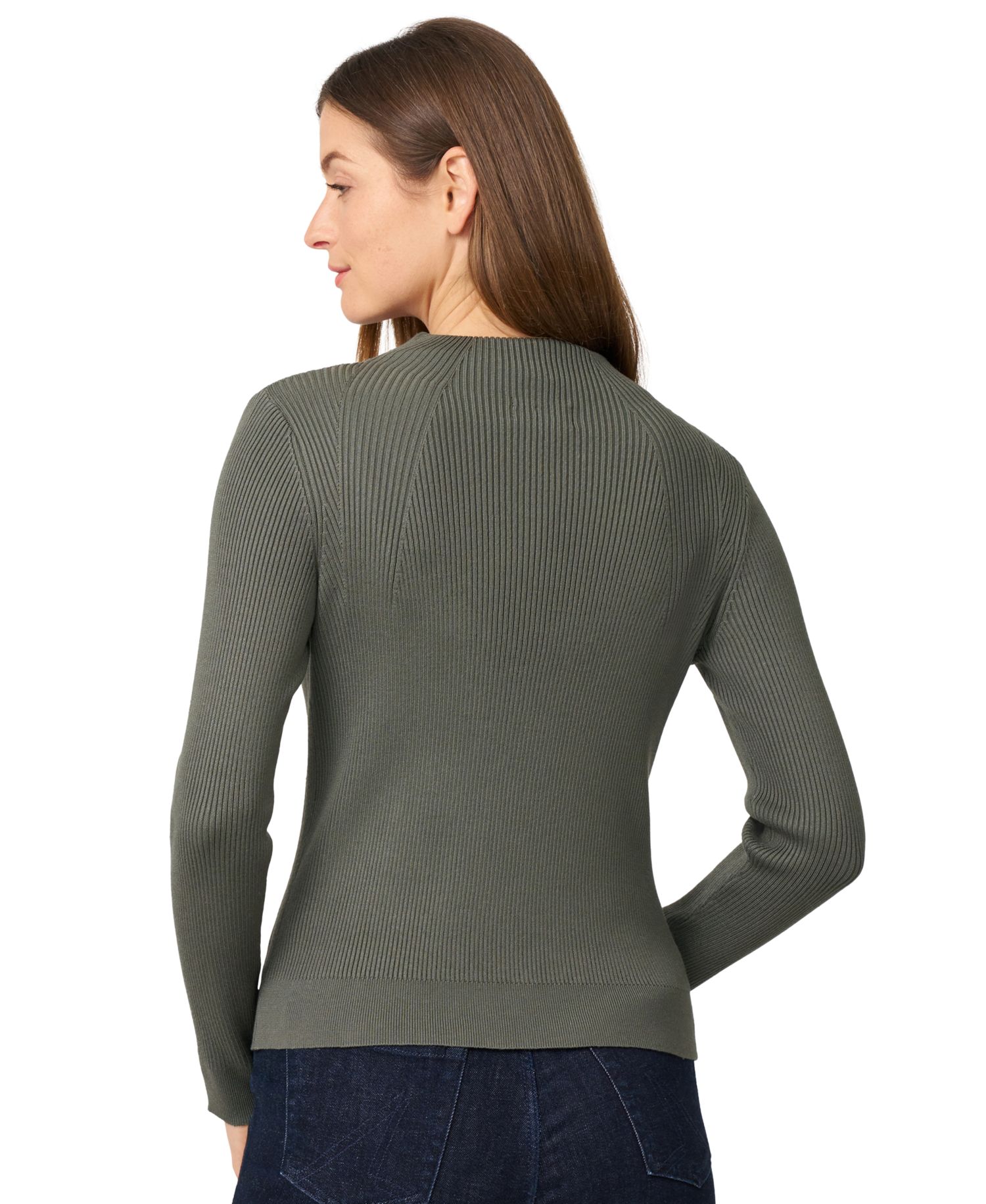 Women's Mock-Neck Rib-Knit Sweater