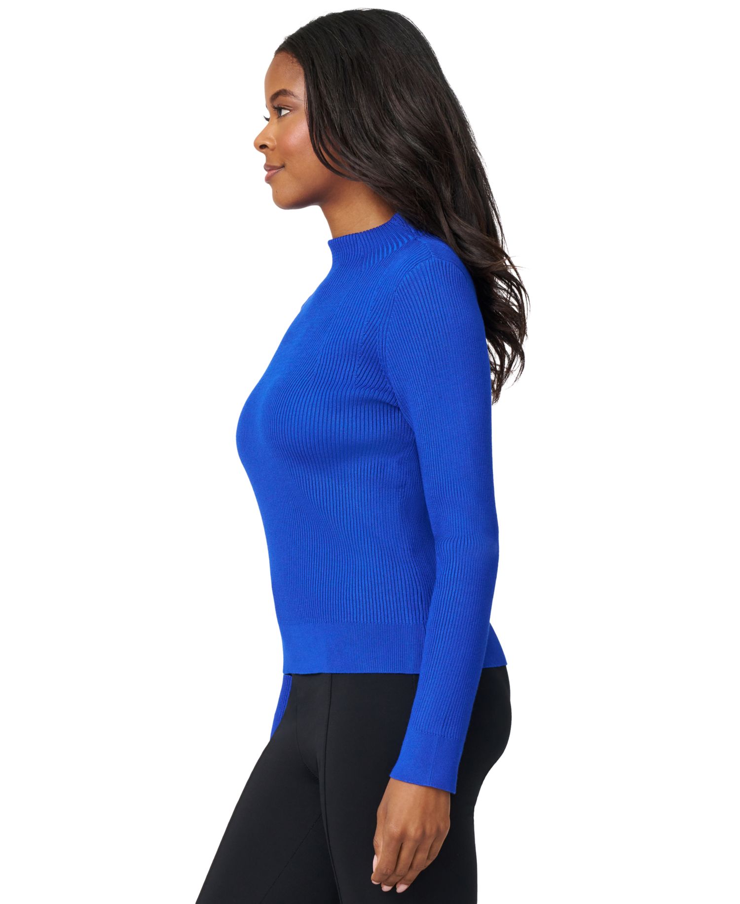 Women's Mock-Neck Rib-Knit Sweater
