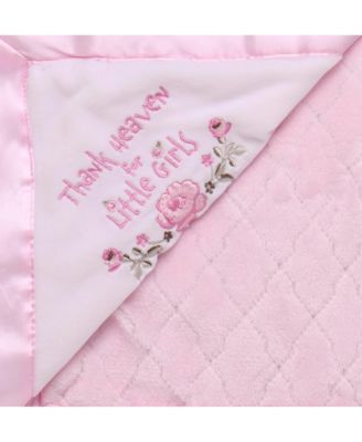 Baby Girls Thank Heaven for Little Girls Blanket with Satin