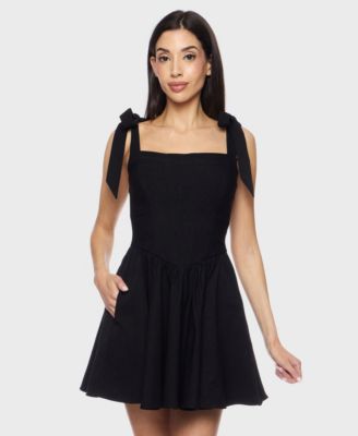 Juniors' Sleeveless Fit & Flare Dress