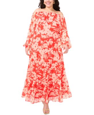 Plus Size Tiered Smocked-Waist Maxi Skirt