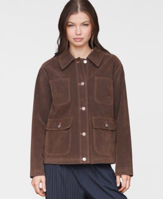 Women's Wing-Collar Faux-Suede Jacket