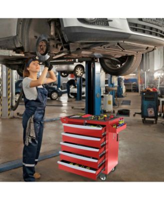 5-Drawer Rolling Metal Tool Chest with Wheels and Lock