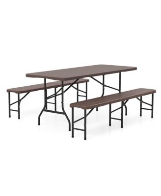 6 ft Plastic Folding Bench Portable Fold-in-Half Seat w/ 1320 LBS Capacity