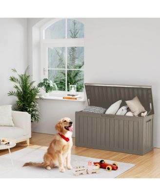 80 Gal. Waterproof Outdoor Resin Storage Deck Box with Lockable Lid