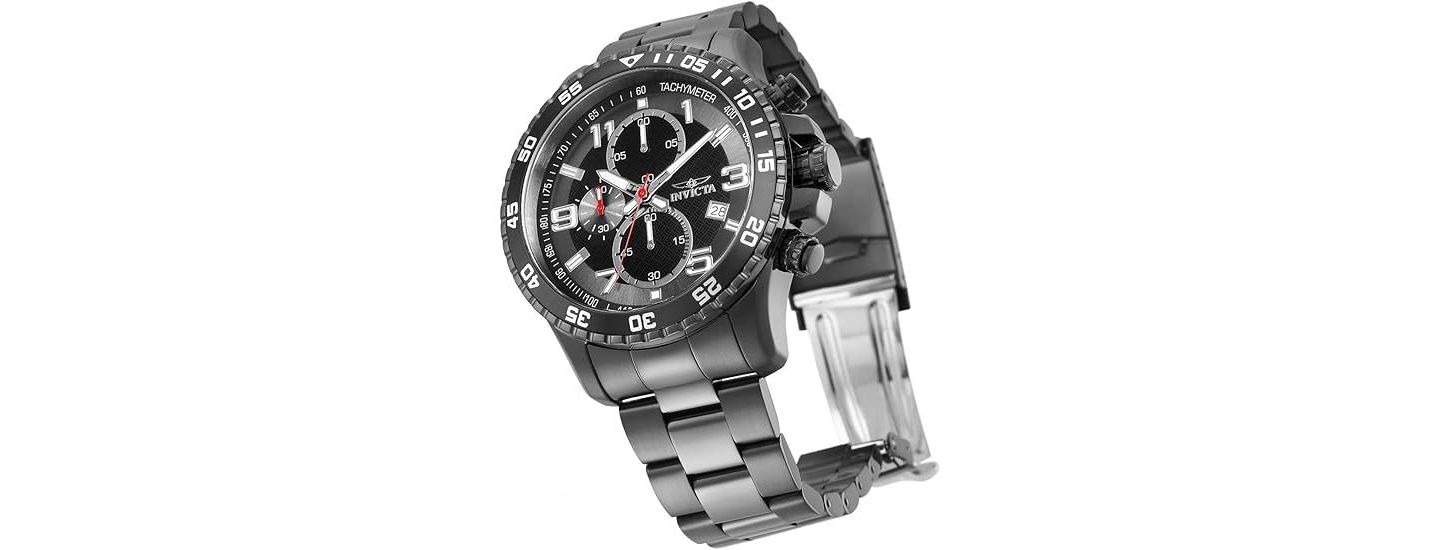 Мужские часы Invicta 14879 Specialty Quartz Chronograph Grey Dial, цвет: Чёрный — фото 2