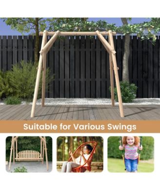 Heavy Duty Wooden Porch Swing Frame with Reinforced Bars