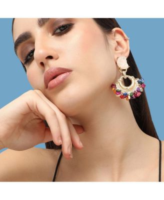 Women's Cluster Stone Drop Earrings