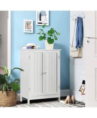 2-Door Free-Standing Bathroom Cabinet with Shelf