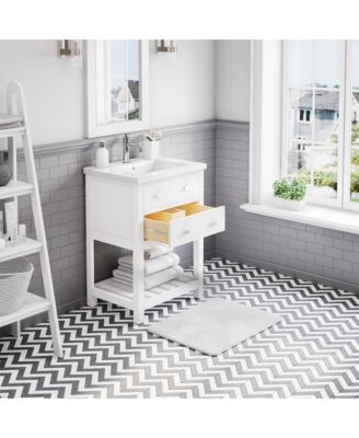 Viola 24 in. W Bath Vanity in Pure White with Ceramic Vanity Top in White with Integrated White Basin