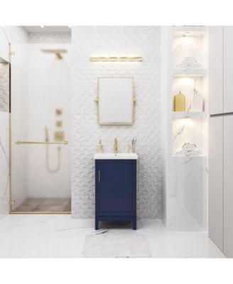 Elsa 20.5 in. W x 16 in. D Bath Vanity in Monarch Blue with Ceramics Vanity Top in White with White Basin