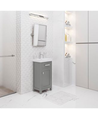 Mia 18 in. W Bath Vanity in Cashmere Grey Finish with Ceramics Integrated Vanity Top with White Basin