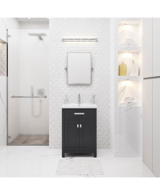 Myra 24 in. Bath Vanity in Espresso with Integrated Ceramics Vanity Top and Sink