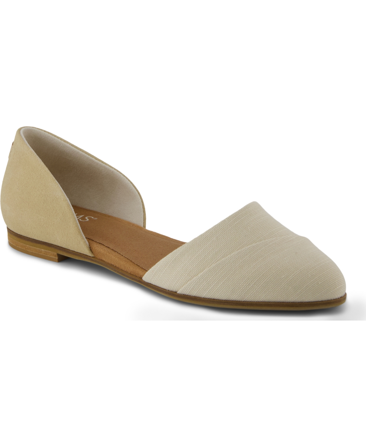 Women's Jutti D'orsay Slip On Flats - Natural Slubby Woven