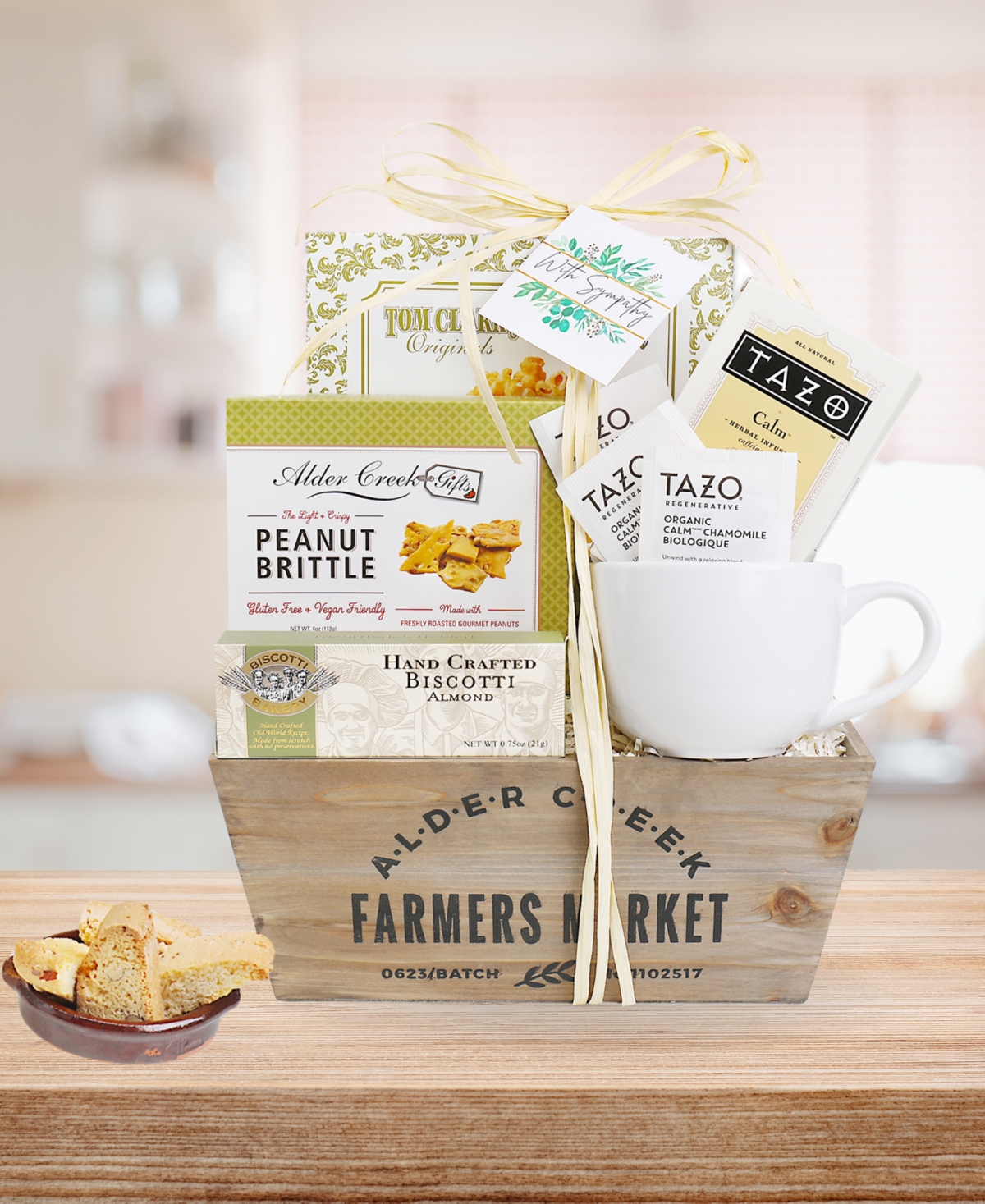 Alder Creek Gift Baskets with Sympathy Savory Cutting Board, 8 Pieces