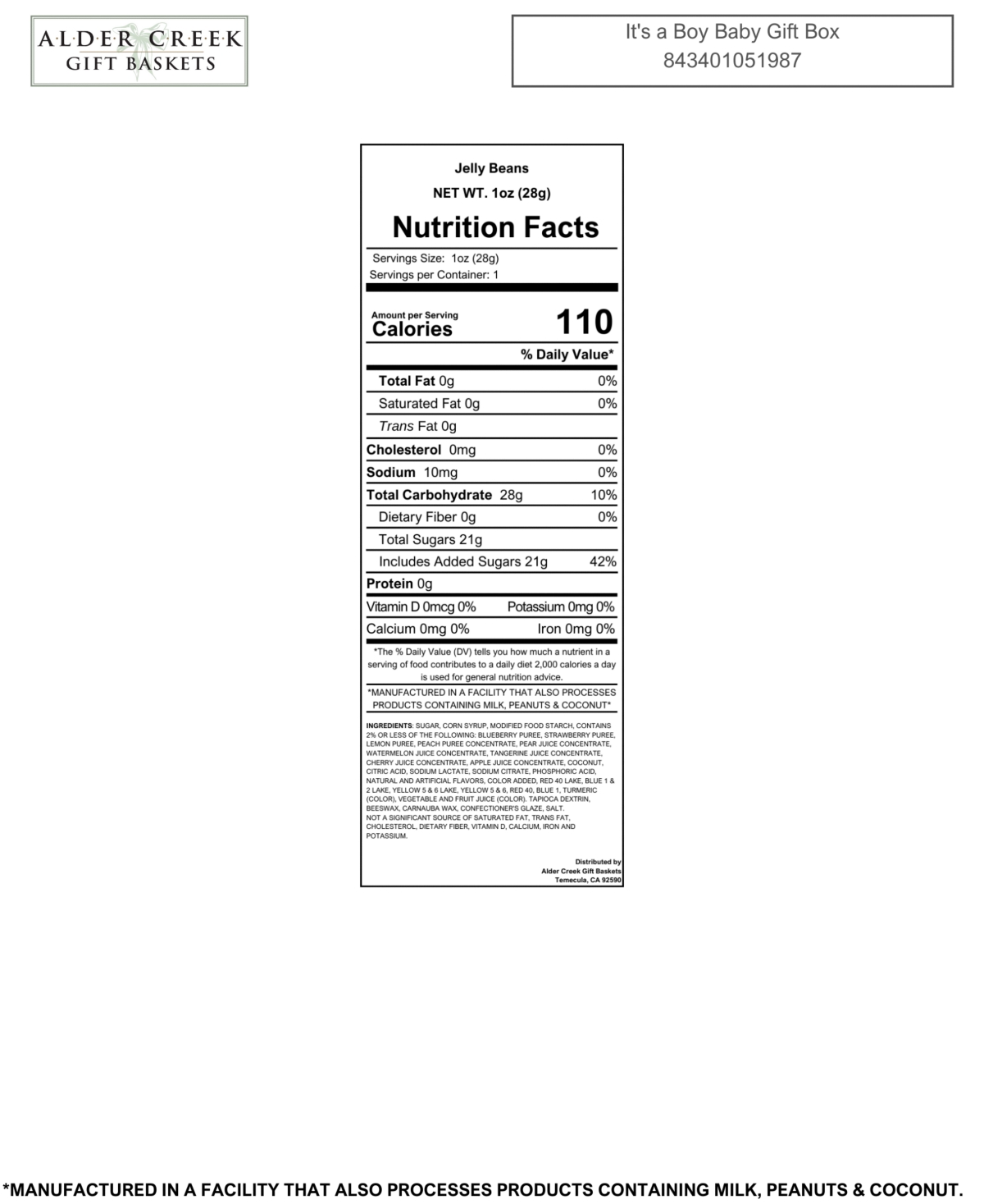 Alder Creek Gift Baskets It's a Boy Baby Gift Box, 4 Pieces