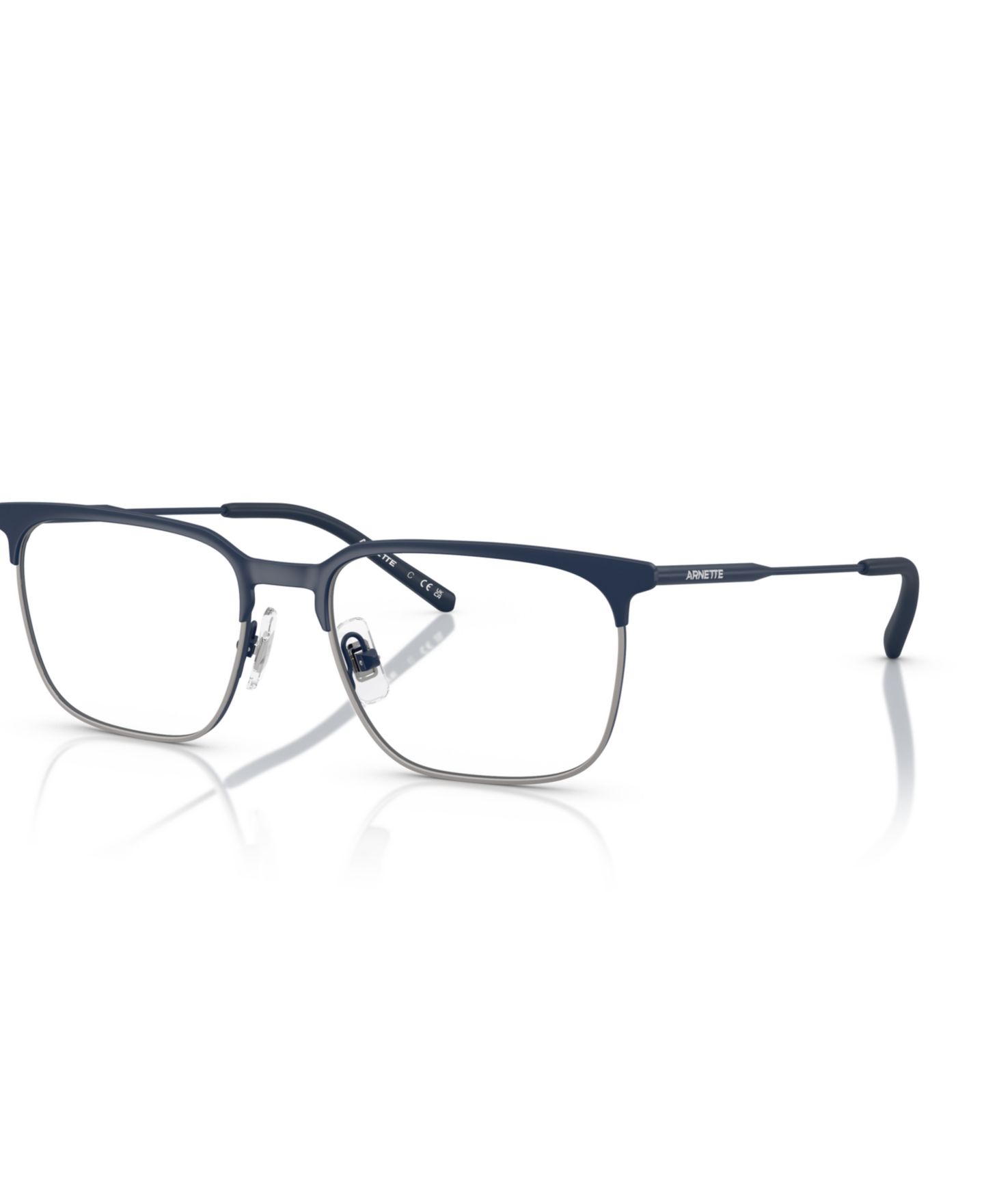 Мужские очки Arnette Man Rectangle Metal AN6136 Maybe Mae Eyeglasses, цвет: Матовый тёмный синий — фото 1