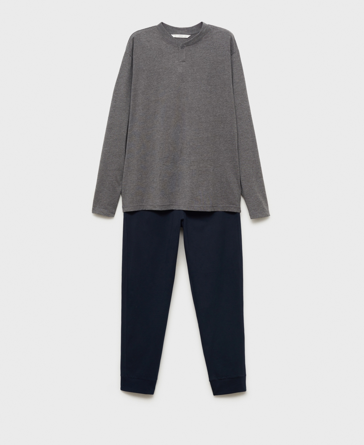 Mango Men's Cotton T-shirt And Pant Pajama Set In Gray