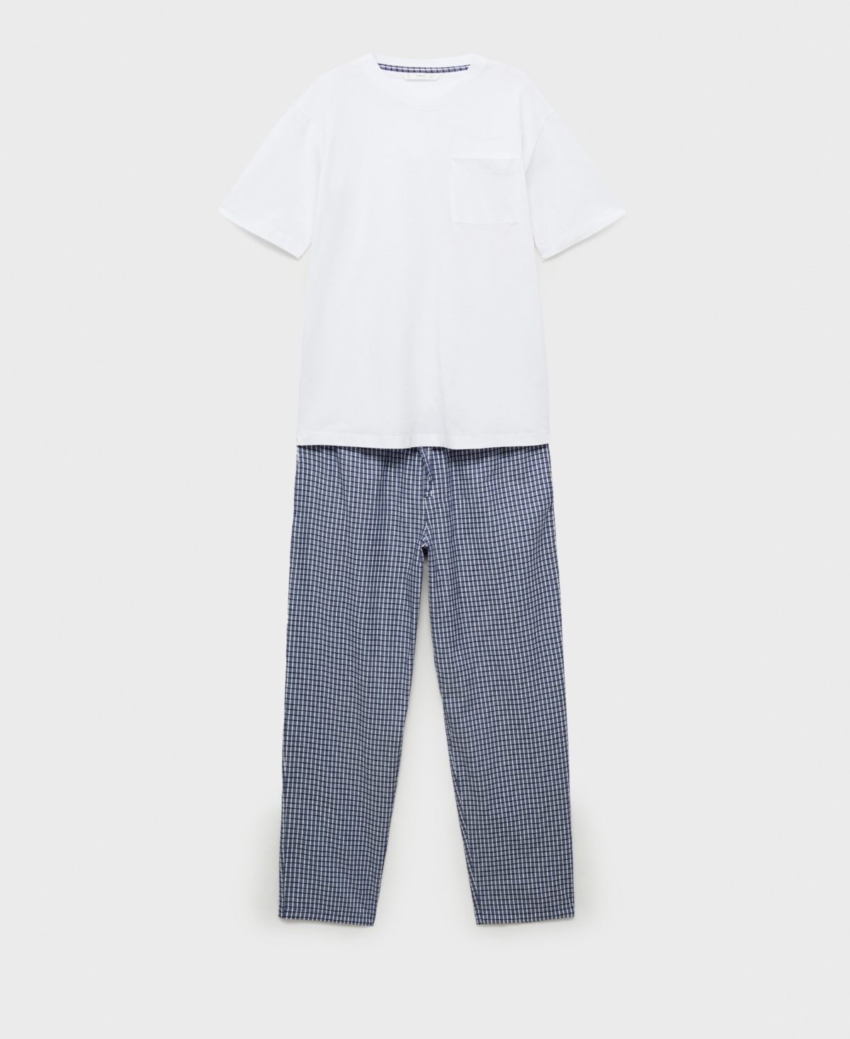 Mango Cotton Mix Textured T-shirt In White