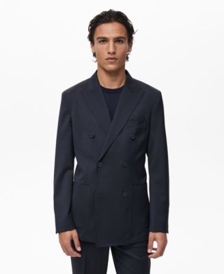 MANGO - Men's Cold Wool Double-Breasted Suit Blazer