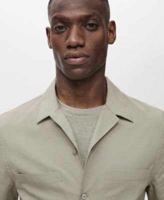 Men's Pockets and Bowling Collar Shirt