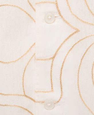 Men's Embroidered Bowling Collar Shirt