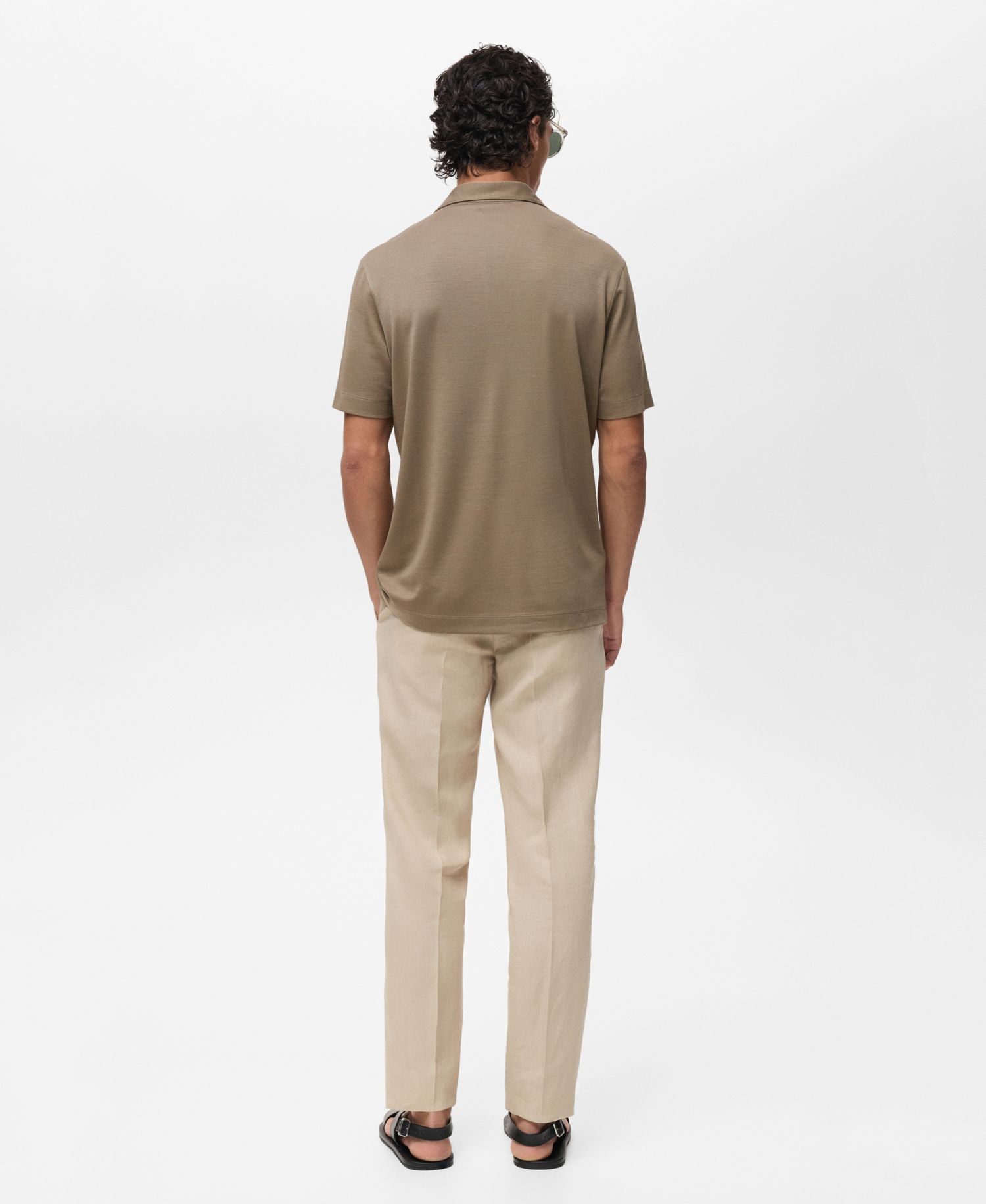 Men's Bowling Collar Lyocell Polo Shirt